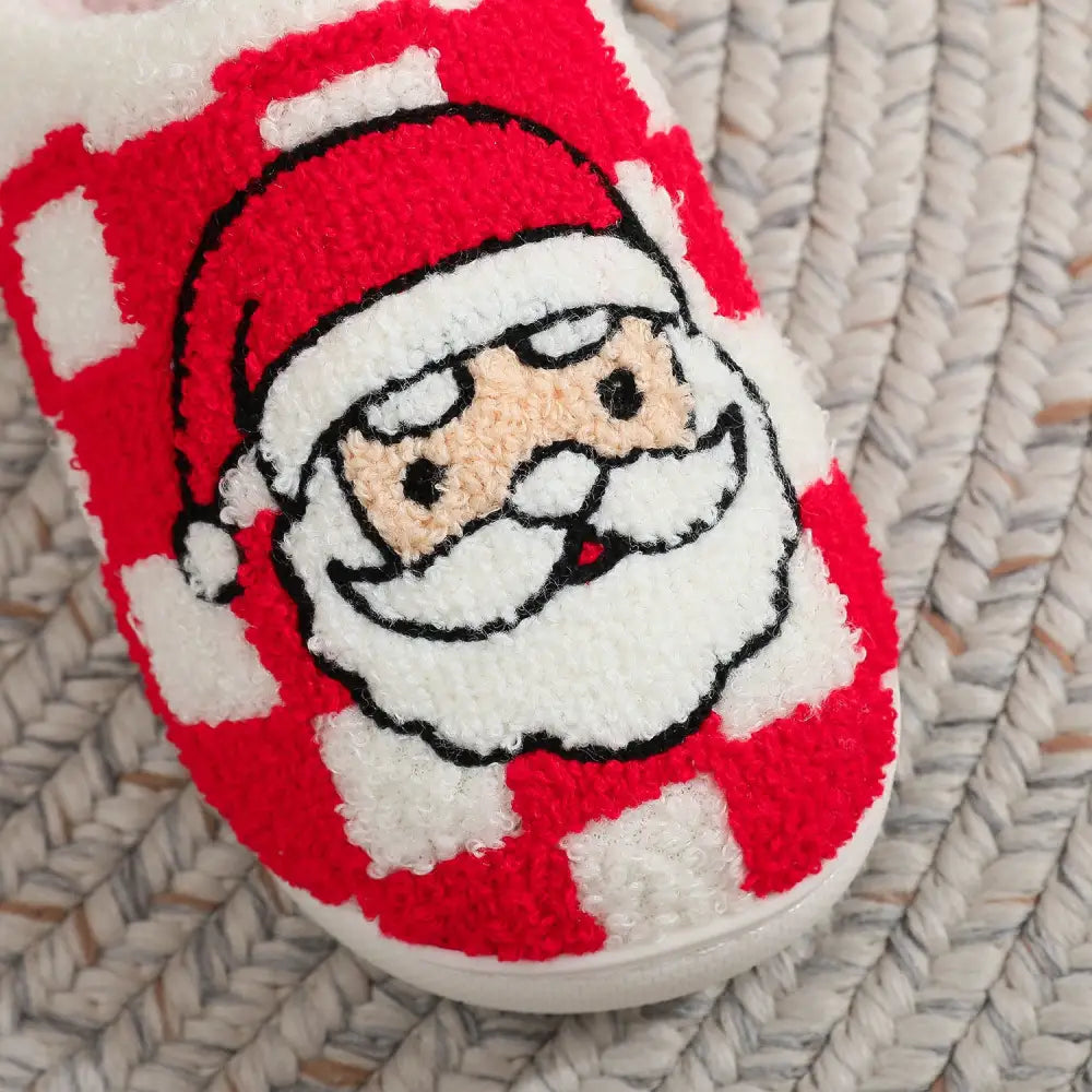 New Christmas Plaid Santa Claus Slippers Winter Indoor Non-slip Floor Bedroom Fuzzy House Shoes For Women Home Slipper Beyond Trends Hub