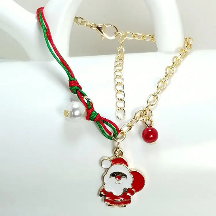 New Christmas Snowman Santa Claus Tree Snowflake Elk Bracelet Christmas Gift Charm Bracelet Chain Pendant For Women New Year Fashion Gift Beyond Trends Hub