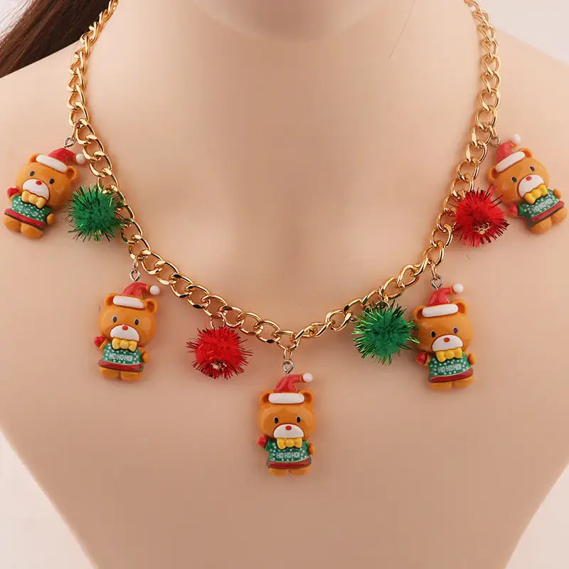 New Christmas Tree Bell Santa Claus Necklace Creative Personalized Pendant Clavicle Chain Women's Jewelry Beyond Trends Hub