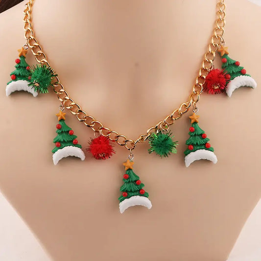 New Christmas Tree Bell Santa Claus Necklace Creative Personalized Pendant Clavicle Chain Women's Jewelry Beyond Trends Hub