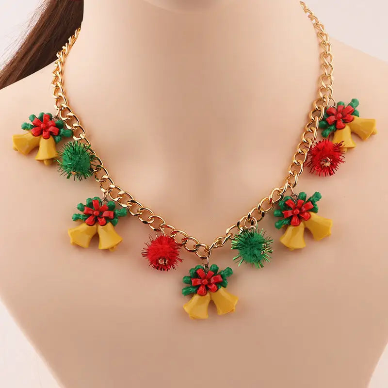 New Christmas Tree Bell Santa Claus Necklace Creative Personalized Pendant Clavicle Chain Women's Jewelry Beyond Trends Hub
