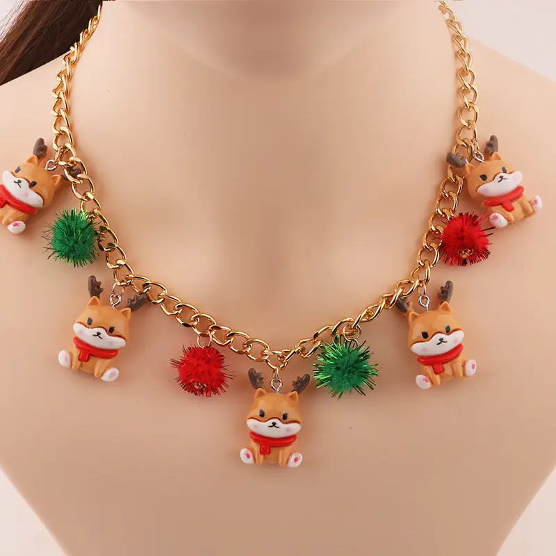New Christmas Tree Bell Santa Claus Necklace Creative Personalized Pendant Clavicle Chain Women's Jewelry Beyond Trends Hub