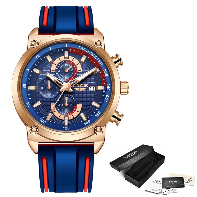 New Creative Design Blue Watches Men Luxury Quartz Wristwatch Stainless Steel Chronograph Sport Men Watch Relogio Masculino - Beyond Trends Hub 