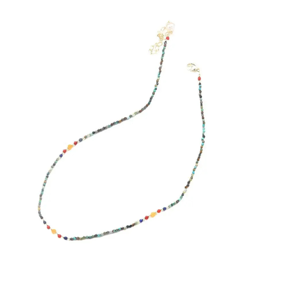 New Cute Simple Broken Silver Necklace Natural Pearl Pendant Colourful Beads Collarbone Chain Women's Accessories Beyond Trends Hub