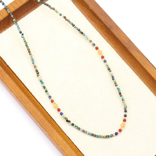 New Cute Simple Broken Silver Necklace Natural Pearl Pendant Colourful Beads Collarbone Chain Women's Accessories Beyond Trends Hub