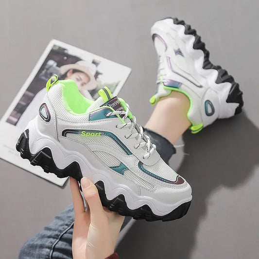 New Daddy Shoes Women’s Thick Sneakers - Green / 37