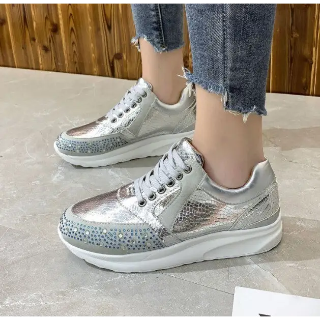 New Leisure Rhinestone Fashion Plus Size Women's Sports Running Shoes Beyond Trends Hub