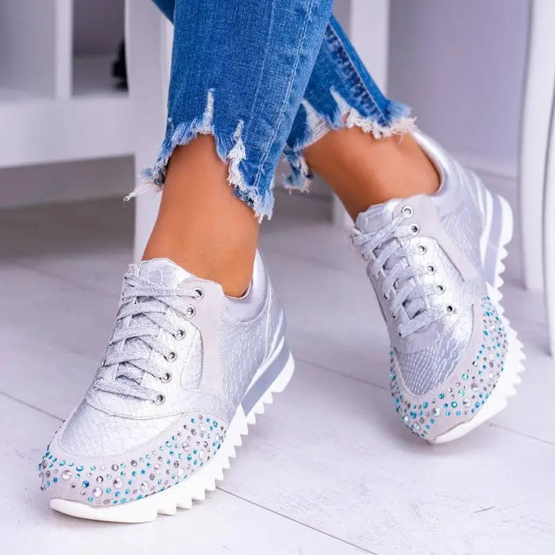 New Leisure Rhinestone Fashion Plus Size Women's Sports Running Shoes Beyond Trends Hub