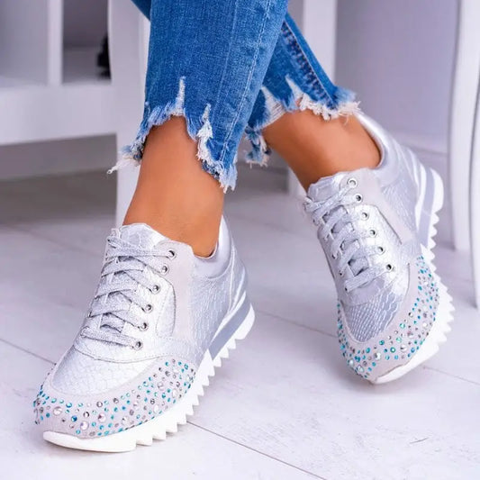 New Leisure Rhinestone Fashion Plus Size Women's Sports Running Shoes Beyond Trends Hub