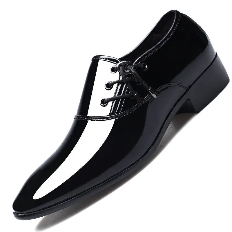 New Men’s Shiny Business Formal Large Size Shoes - Black / 41