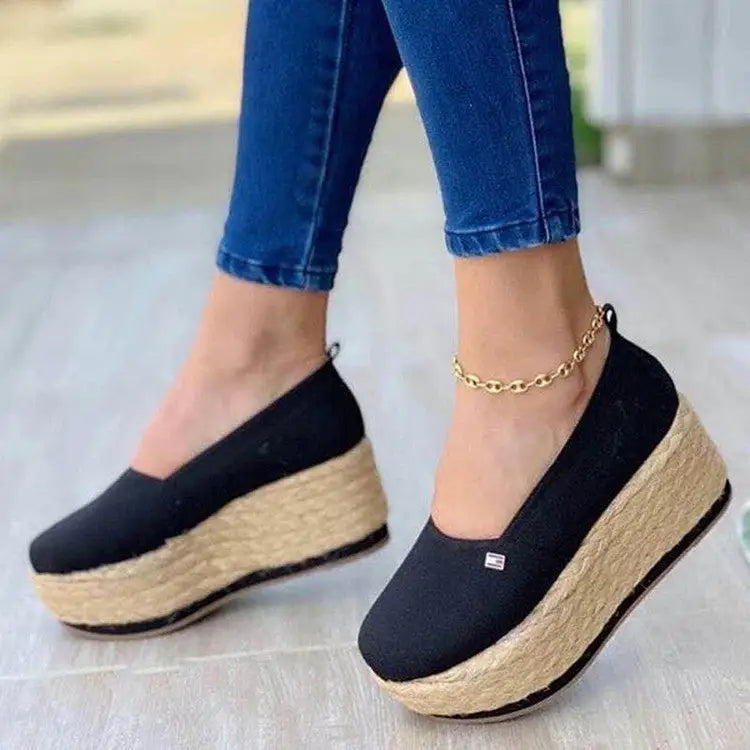 New platform platform canvas shoes - Black / 36