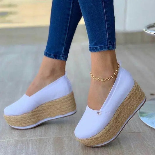New platform platform canvas shoes - White / 39