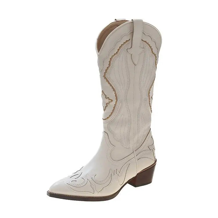 New Plus Size Pointed Embroidery Western Cowboy Boot Women Beyond Trends Hub