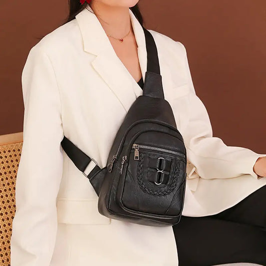New Retro Easy Matching Chest  PU Messenger Bag Female Cross-border Amazon Hot Chest Bags Ins Women Bag Wholesale - Beyond Trends Hub 