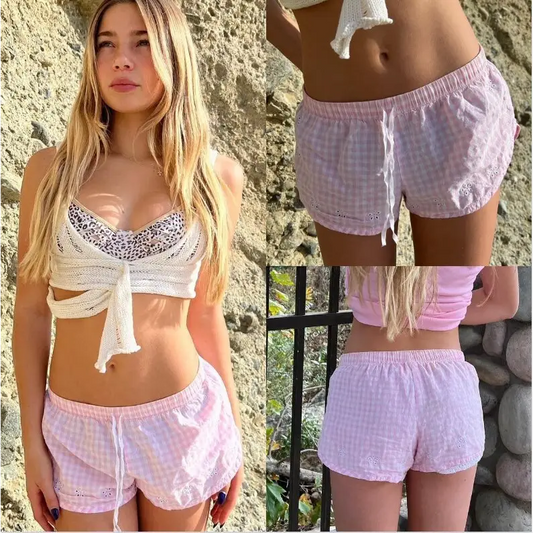 New Spring And Summer Leisure Women's Shorts Plaid Beyond Trends Hub