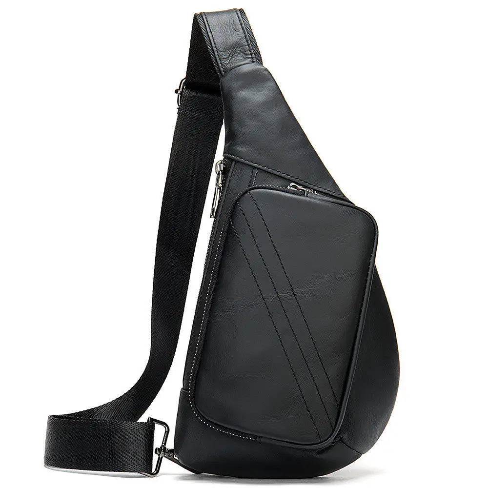 New Trend Leather Chest Bag Fashion Half-Moon Triangle Shoulder Bag Retro Messenger Bag Men's Bags - Beyond Trends Hub 