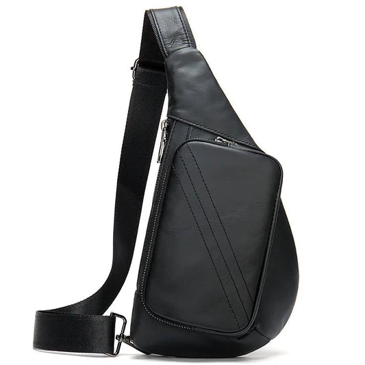 New Trend Leather Chest Bag Fashion Half-Moon Triangle Shoulder Bag Retro Messenger Bag Men's Bags - Beyond Trends Hub 