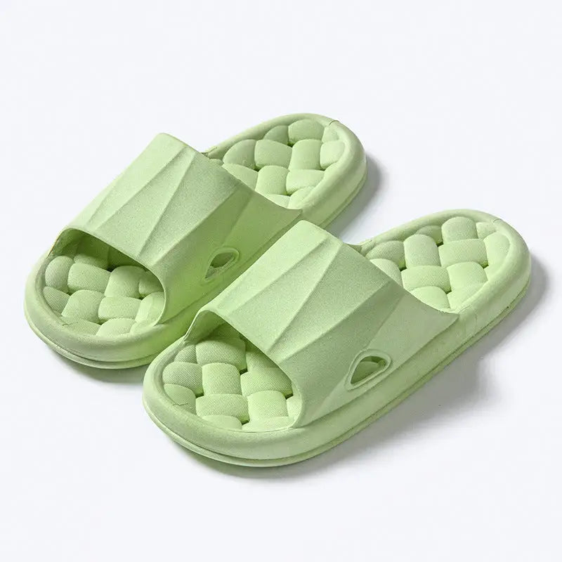 New Woven Texture Non-slip Slippers For Women Summer Indoor Floor Bathroom Home Slipper Men House Shoes Beyond Trends Hub