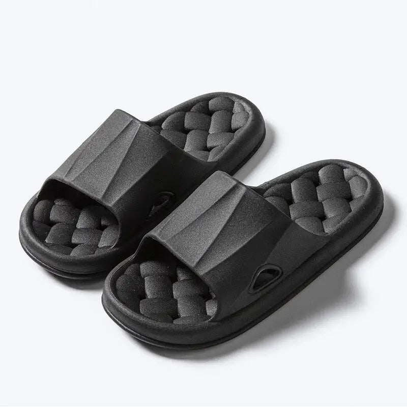 New Woven Texture Non-slip Slippers For Women Summer Indoor Floor Bathroom Home Slipper Men House Shoes Beyond Trends Hub