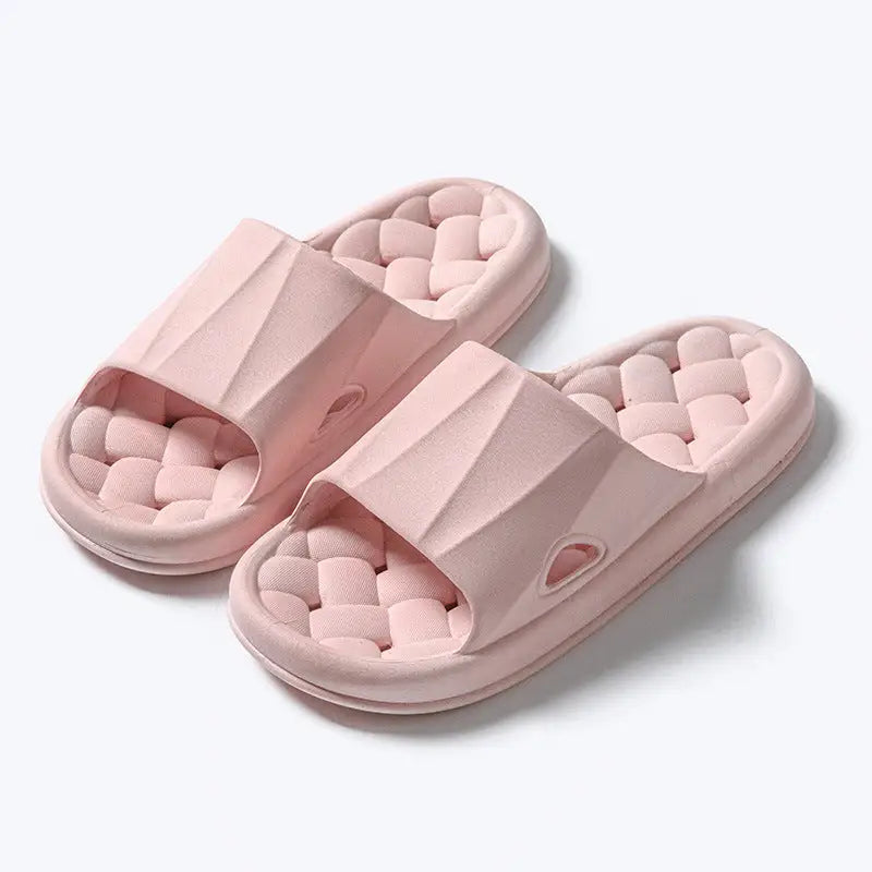 New Woven Texture Non-slip Slippers For Women Summer Indoor Floor Bathroom Home Slipper Men House Shoes Beyond Trends Hub
