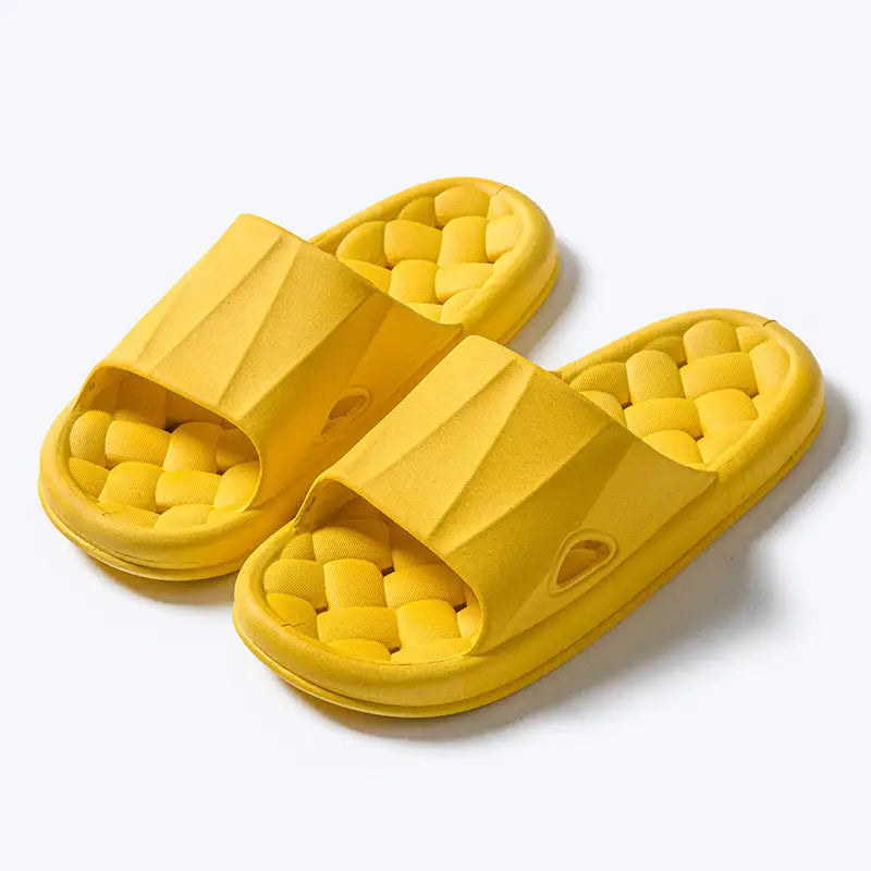 New Woven Texture Non-slip Slippers For Women Summer Indoor Floor Bathroom Home Slipper Men House Shoes Beyond Trends Hub
