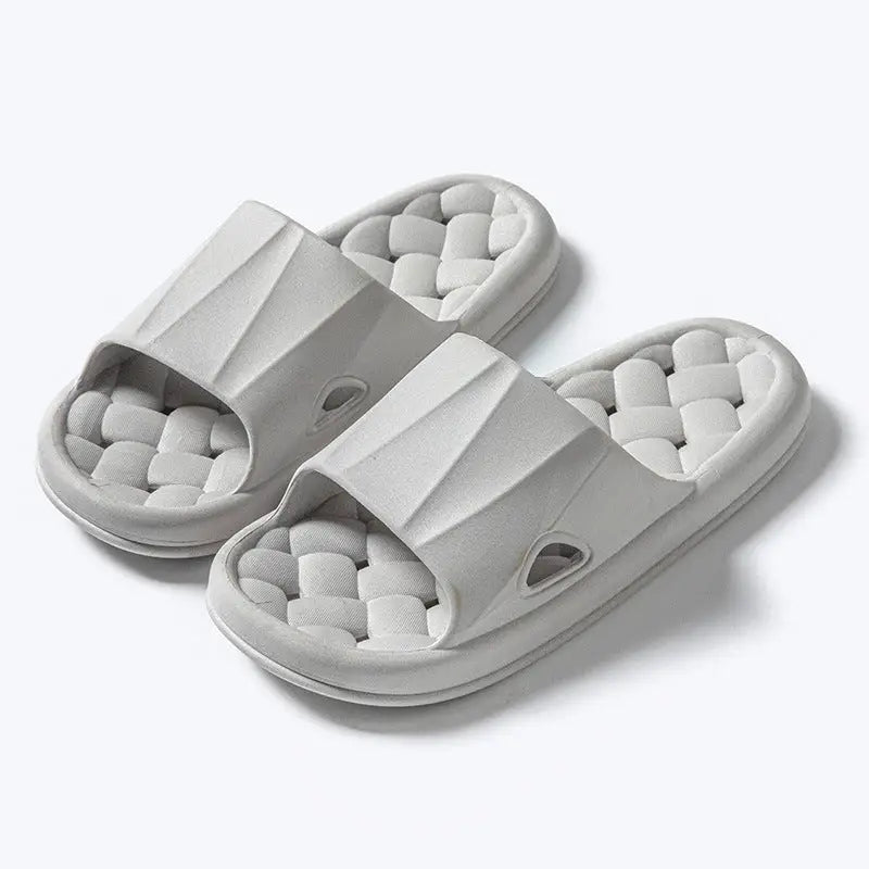 New Woven Texture Non-slip Slippers For Women Summer Indoor Floor Bathroom Home Slipper Men House Shoes Beyond Trends Hub