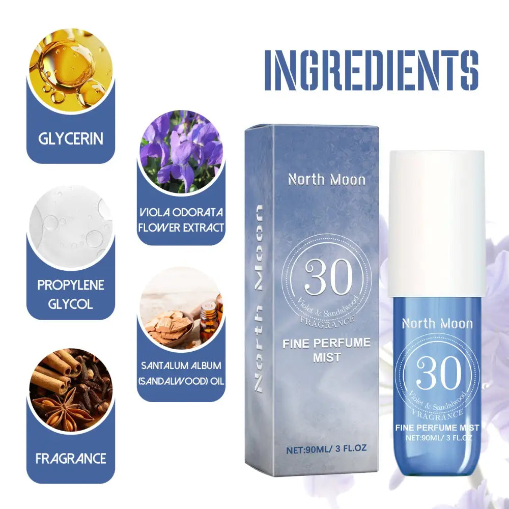 North Moon Fragrance Spray Spray Body Splash For Women Hair & Body Fragrance Mist Fresh Long Duration Fragrance Spray