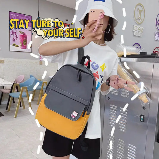 Nylon Zipper Backpacks Women Pure Color Students School Bags - Beyond Trends Hub 