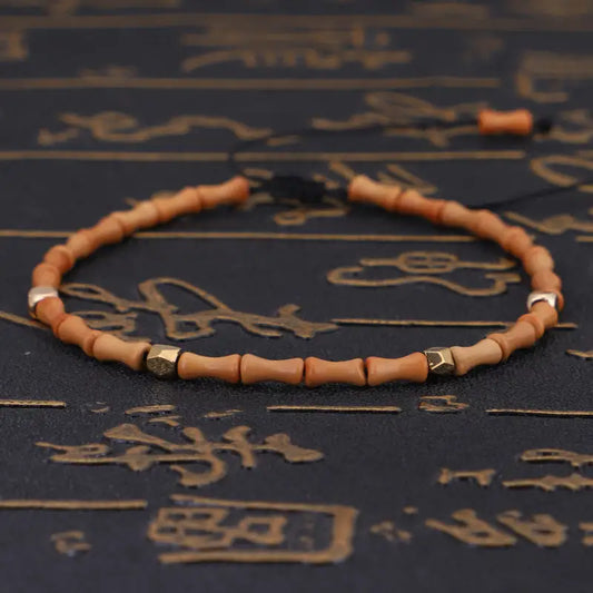 Olive Core Bamboo Bracelets Cut Surface Copper Bead Bracelets Wenwan Bracelets Handmade Bracelets - Beyond Trends Hub 