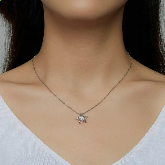 Openwork Pentagram Niche Collarbone Chain Jewellery - Beyond Trends Hub 