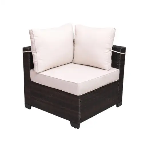 Outdoor Garden Patio Furniture 7Piece PE Rattan Wicker Cushioned Sofa Sets And Coffee Table Patio Furniture Setoutdoor