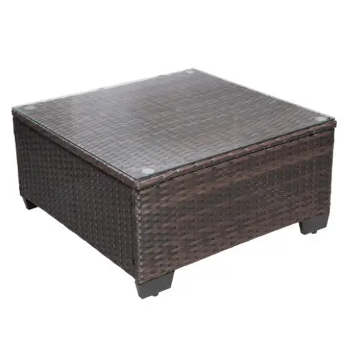 Outdoor Garden Patio Furniture 7Piece PE Rattan Wicker Cushioned Sofa Sets And Coffee Table Patio Furniture Setoutdoor