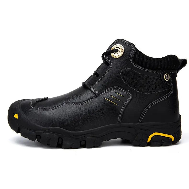 Outdoor Men’s Leather High-top Hiking Shoes
