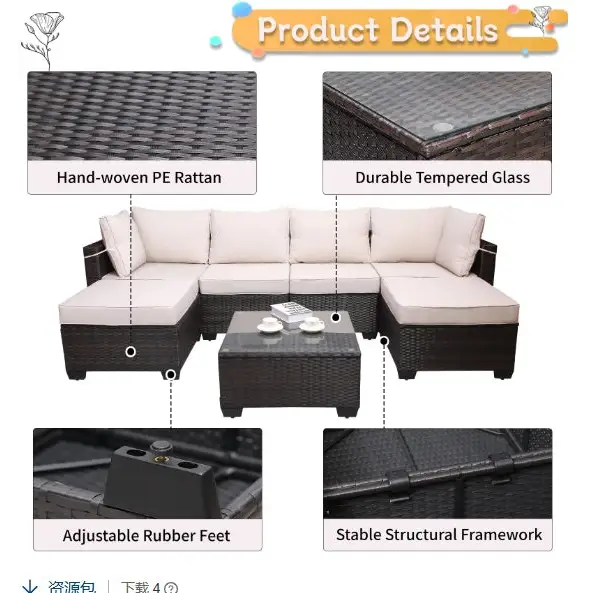 Outdoor Sofa Patio Furniture - 5