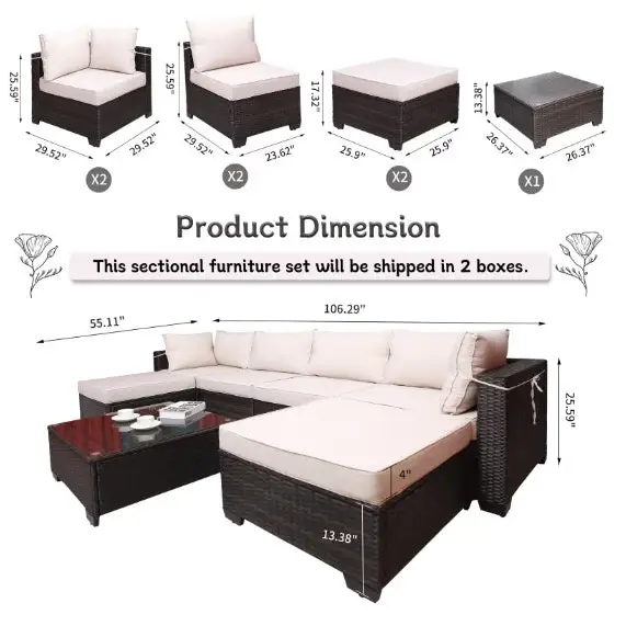 Outdoor Sofa Patio Furniture - 5