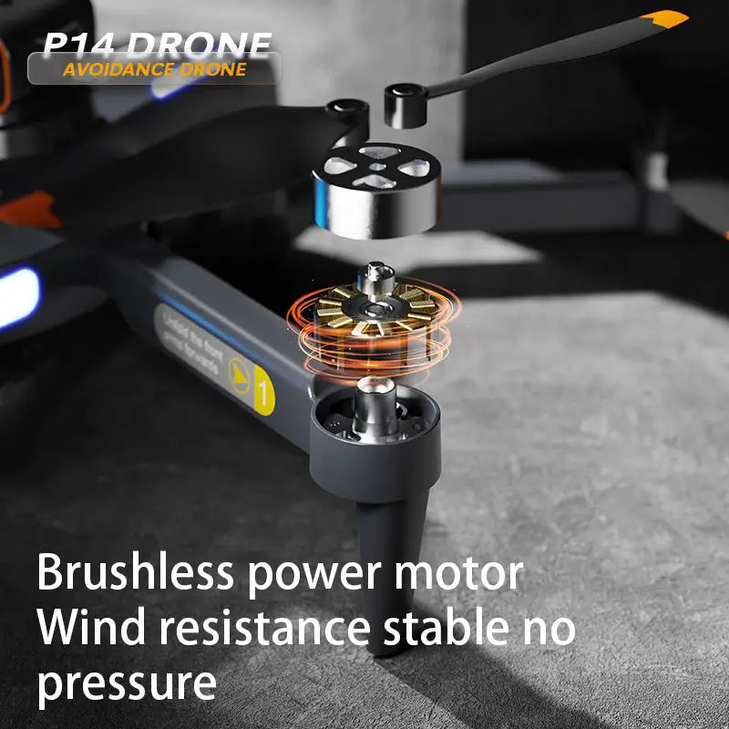 P14 Drone Long Endurance HD Aerial Photography Five Surface Obstacle Avoidance Quadcopter GPS Auto-Return Remote Control Airplane Optical Streaming Electric Control Optical Streaming Electric Control - Beyond Trends Hub 