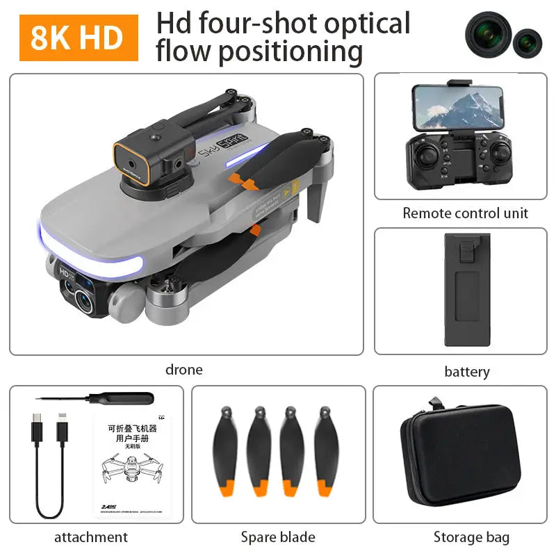 P14 Drone Long Endurance HD Aerial Photography Five Surface Obstacle Avoidance Quadcopter GPS Auto-Return Remote Control Airplane Optical Streaming Electric Control Optical Streaming Electric Control - Beyond Trends Hub 