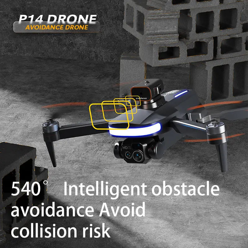P14 Drone Long Endurance HD Aerial Photography Five Surface Obstacle Avoidance Quadcopter GPS Auto-Return Remote Control Airplane Optical Streaming Electric Control Optical Streaming Electric Control - Beyond Trends Hub 
