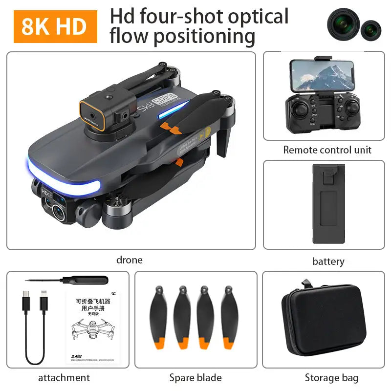 P14 Drone Long Endurance HD Aerial Photography Five Surface Obstacle Avoidance Quadcopter GPS Auto-Return Remote Control Airplane Optical Streaming Electric Control Optical Streaming Electric Control - Beyond Trends Hub 
