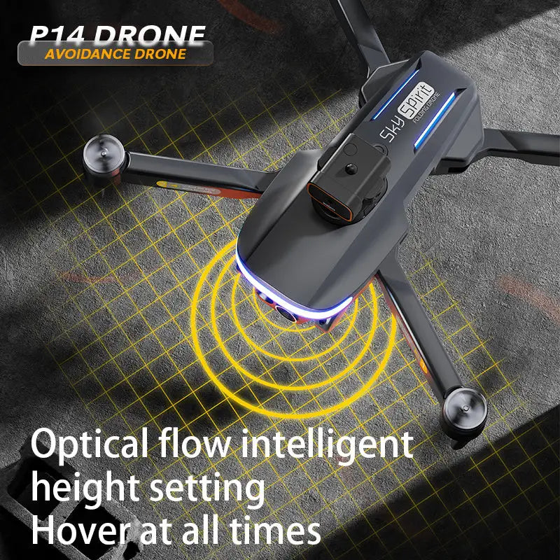 P14 Drone Long Endurance HD Aerial Photography Five Surface Obstacle Avoidance Quadcopter GPS Auto-Return Remote Control Airplane Optical Streaming Electric Control Optical Streaming Electric Control - Beyond Trends Hub 