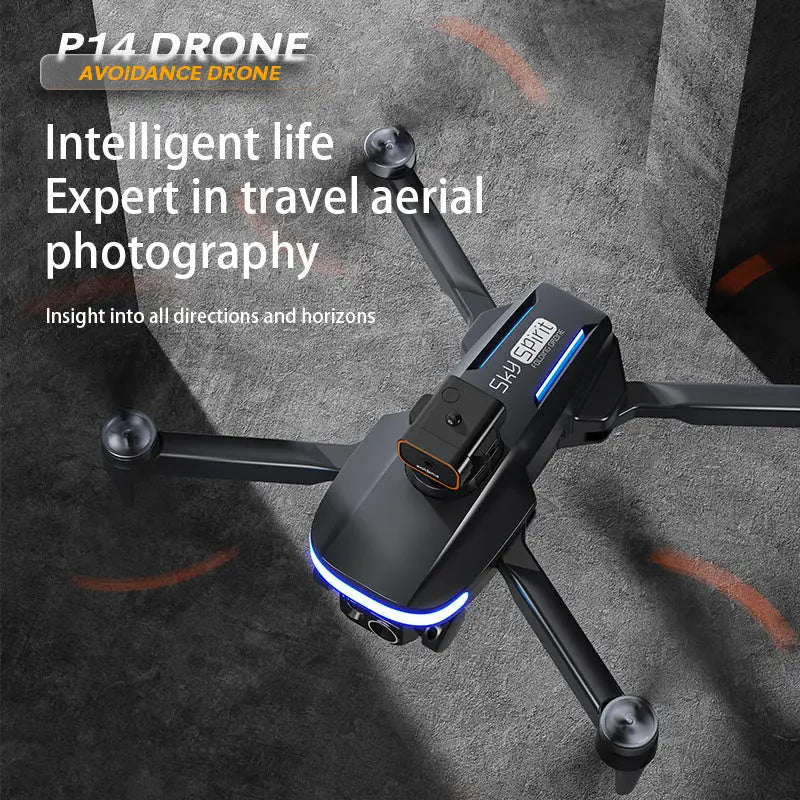 P14 Drone Long Endurance HD Aerial Photography Five Surface Obstacle Avoidance Quadcopter GPS Auto-Return Remote Control Airplane Optical Streaming Electric Control Optical Streaming Electric Control - Beyond Trends Hub 