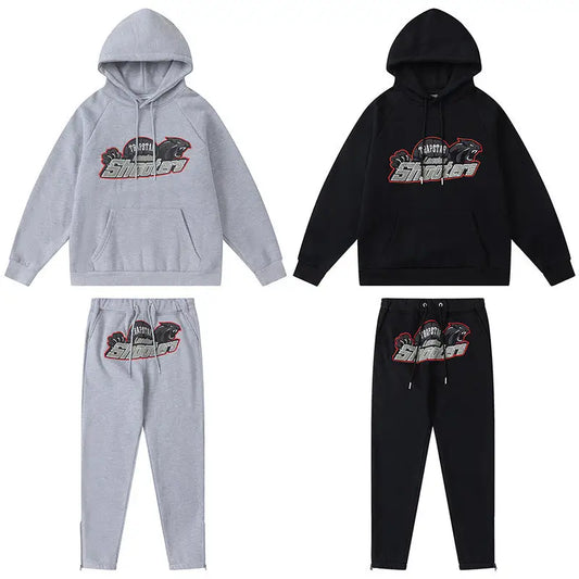 Padded Hooded Sweatshirt Zipper Pants Men And Women Sweatpants Set - Beyond Trends Hub 