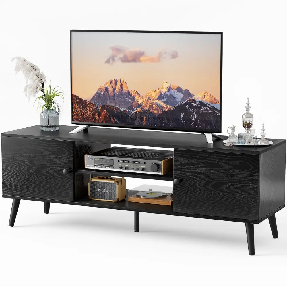 Panel TV Cabinet Can Store Black Cabinets Suitable For Home Living Room Office TV Cabinet - BK - 5