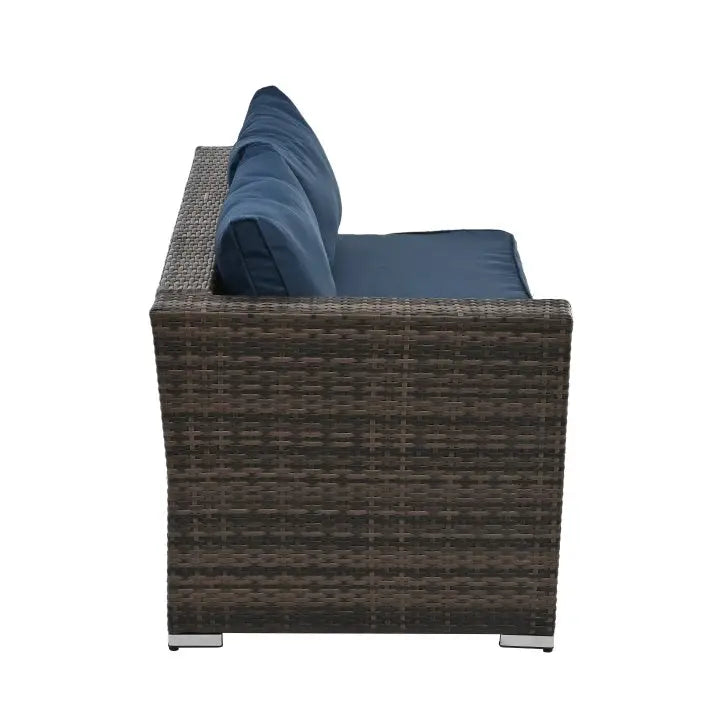 Patio Furniture Outdoor Furniture Seasonal PE Wicker Furniture 4 Set Wicker Furniture With Tempered Glass Coffee Table