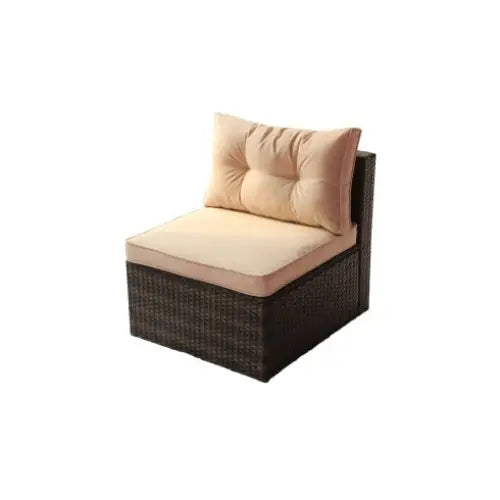 Patio Furniture Set PE Rattan Sectional Garden Furniture Corner Sofa Set - Coffee - 5