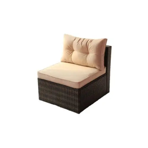 Patio Furniture Set PE Rattan Sectional Garden Furniture Corner Sofa Set - Coffee - 5