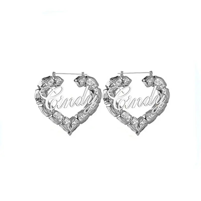 Personality Women Fashion Bamboo Hoop Earrings Letter Queen Love Sexy Dangle Earrings Beyond Trends Hub