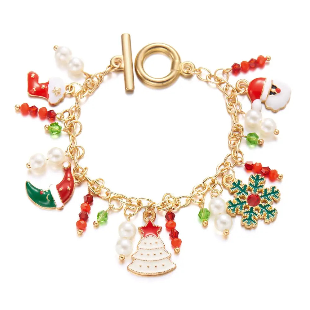 Personalized Christmas Bracelet Christmas Tree Santa Claus Pendant Bracelet For Women Jewelry Beyond Trends Hub