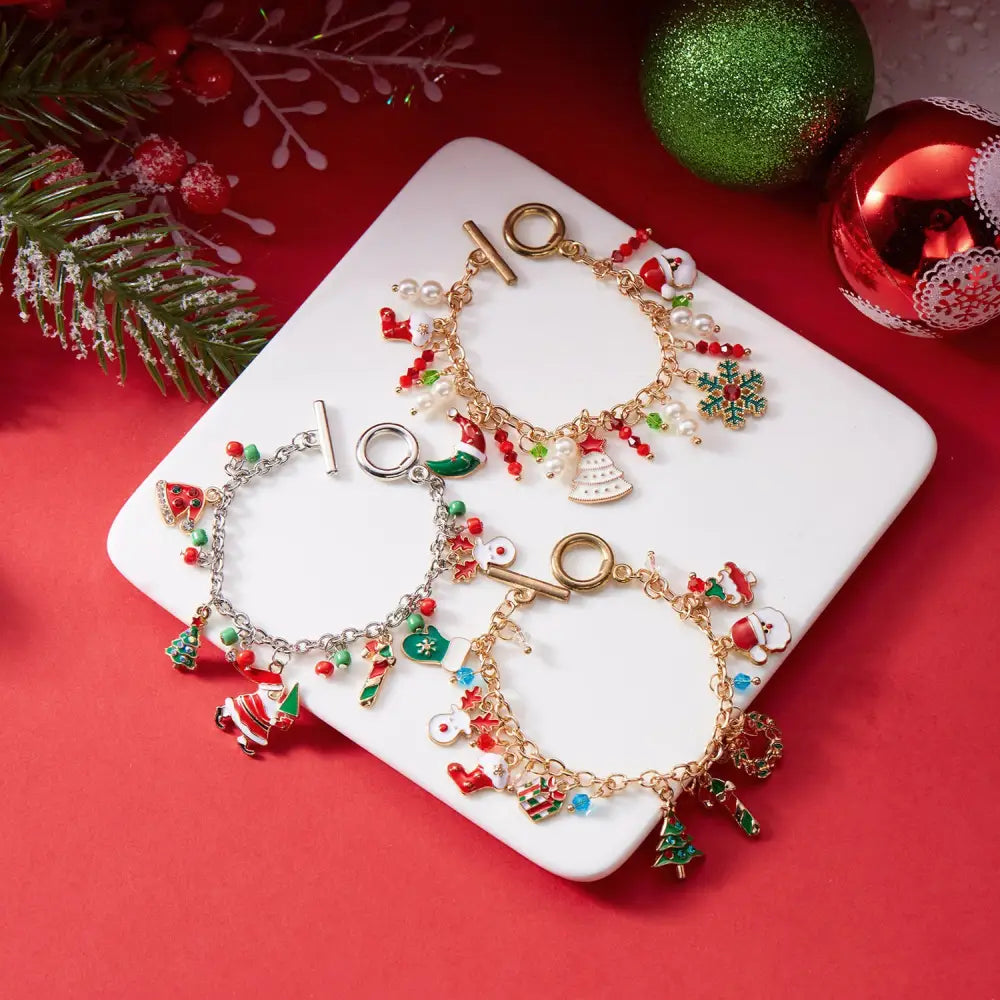 Personalized Christmas Bracelet Christmas Tree Santa Claus Pendant Bracelet For Women Jewelry Beyond Trends Hub