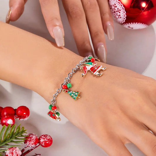 Personalized Christmas Bracelet Christmas Tree Santa Claus Pendant Bracelet For Women Jewelry Beyond Trends Hub